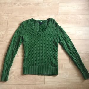 Emerald Green Cable Knit Sweater